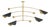 Eclipse Mobile Chandelier, Blackened Brass and Natural Brass For Sale