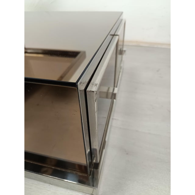 Vintage Chrome Mirrored Bedside Tables by Michel Pigneres, 1970s, Set of 2 For Sale - Image 15 of 18