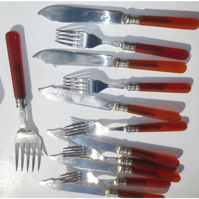 Bakalite Fish Set With Server For Sale - Image 4 of 5