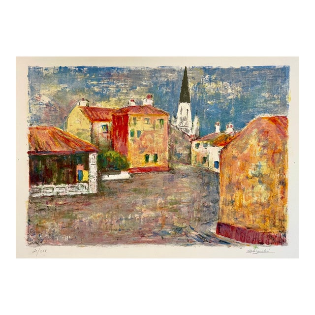 Shungo Sekiguchi Japanese Woodblock Artist French Lithograph Fauvist Colors School of Paris c.1950's For Sale