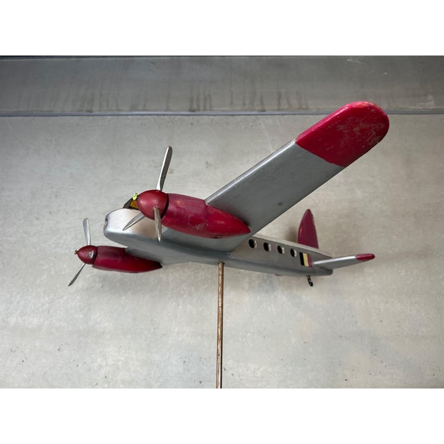 Brown Vintage Toy Airplane in Wood For Sale - Image 8 of 16