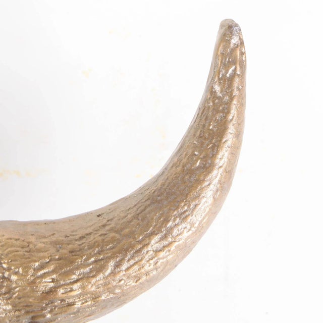 Metal Vintage Wall Sculpture in Gilt Metal, 1970s For Sale - Image 7 of 11