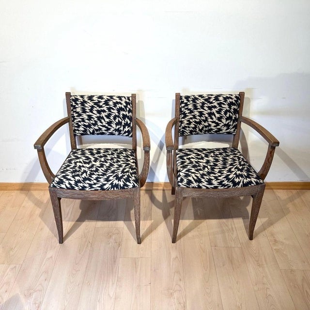 Art Deco Armchair in Limed Oak by De Coene Fères, 1935 For Sale - Image 6 of 18