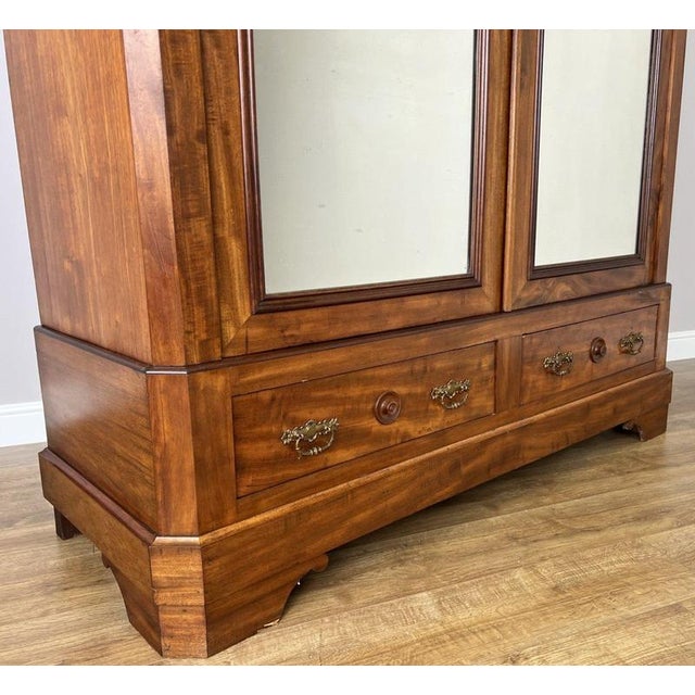 French Two-Door Wardrobe in Mahogany For Sale - Image 12 of 18