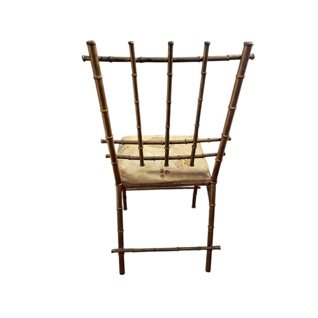 Vintage Italian, Faux, Bamboo Gold Ballroom or Accent Chair For Sale In San Francisco - Image 6 of 8