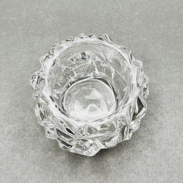 Late 20th Century Vintage Tiffany & Co. Rock Cut Clear Crystal Votive Candle Holder For Sale - Image 5 of 7