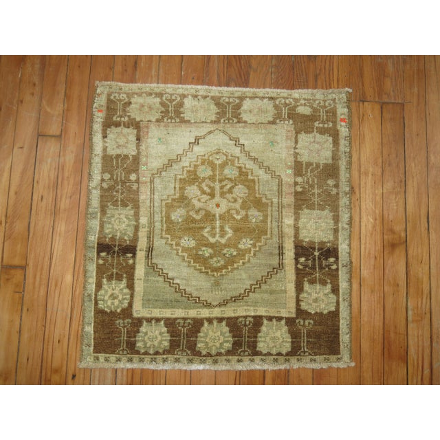 Vintage Square Mini Oushak - 2'2" x 2'3" For Sale - Image 4 of 5