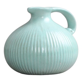 Turquoise Jug with Handle by Michael Andersen, 1940s For Sale