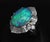 Platinum Late 20th Century Fine 7.41ct Natural Untreated Black Opal 2.06ct Diamond Platinum Ring Size 6 For Sale - Image 8 of 18