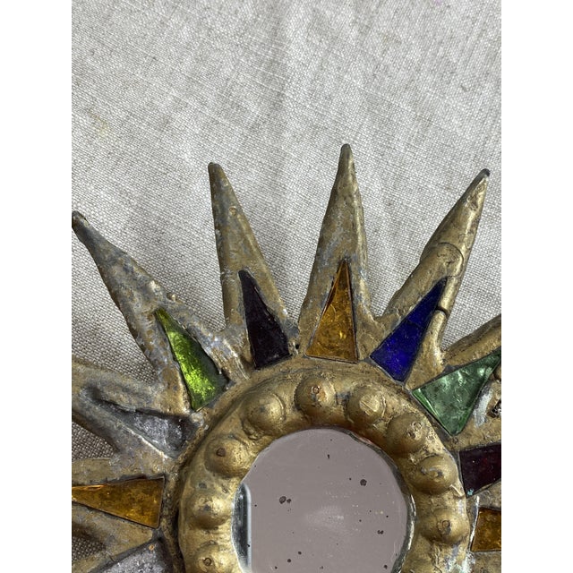 Sunburst Mirror in Lead in the style of Line Vautrin, 1960s For Sale - Image 14 of 17