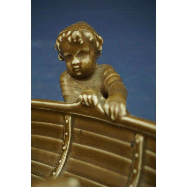 19th Century Ceramic Sculpture of Children with a Boat from Schlaggenwald, Bohemia, Austria For Sale - Image 14 of 18