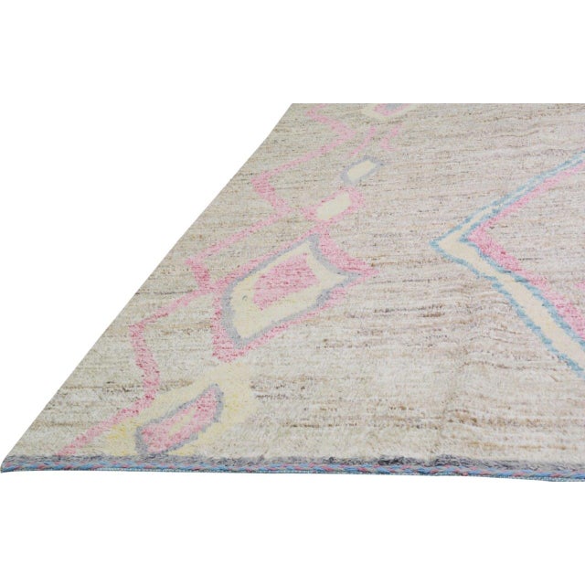 Moroccan Moroccan Hand Knotted Wool Rug, 9'10"x13'9" For Sale - Image 3 of 6