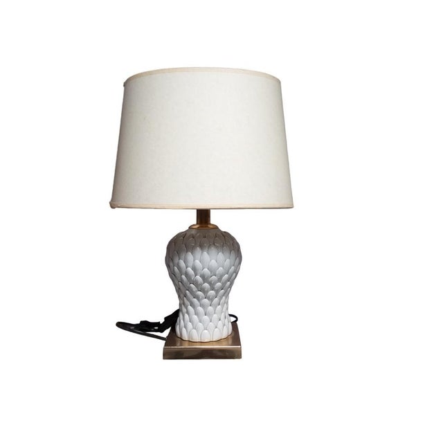 Brass and Porcelain Table Lamp by Tommaso Barbi, 1980s For Sale - Image 17 of 17