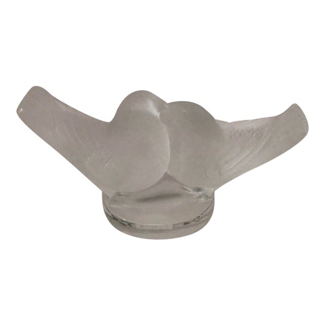 LaLique Society of America 1993 Crystal Love Birds New in Box For Sale