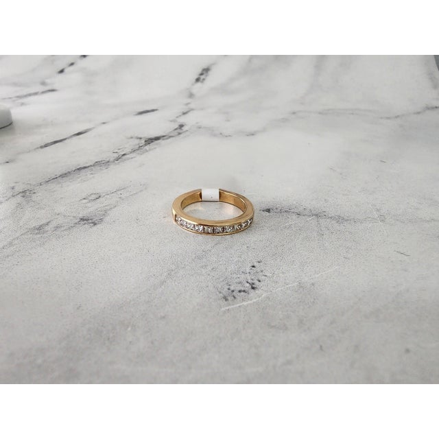 2020s Princess Cut Diamond Wedding Band 14k Yellow Gold, Size 5.5 For Sale - Image 5 of 5