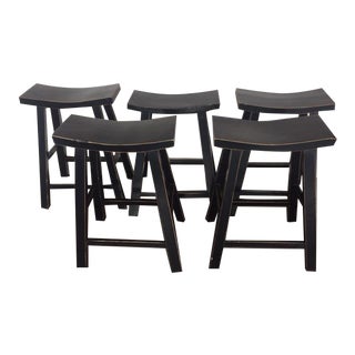 Gumps Classic Zen Counter Stools - Set of 5 For Sale