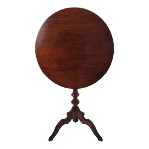 19th Century Victorian American Solid Walnut Tilt Top Side Table