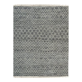 9x12 Penelope Kilim Brown Diamond Geometric Handmade Wool Carpet Rug For Sale