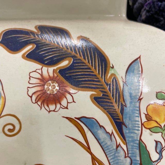 1960s Colorful Vintage Painted Ceramic Table Lamp For Sale - Image 6 of 12