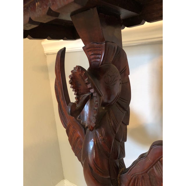 Asian Vintage Carved Winged Dragon Pedestal or Plant Stand For Sale - Image 3 of 10