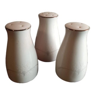 Vintage Noritake Gilded Salt & Pepper Shakers- Set of 3 For Sale