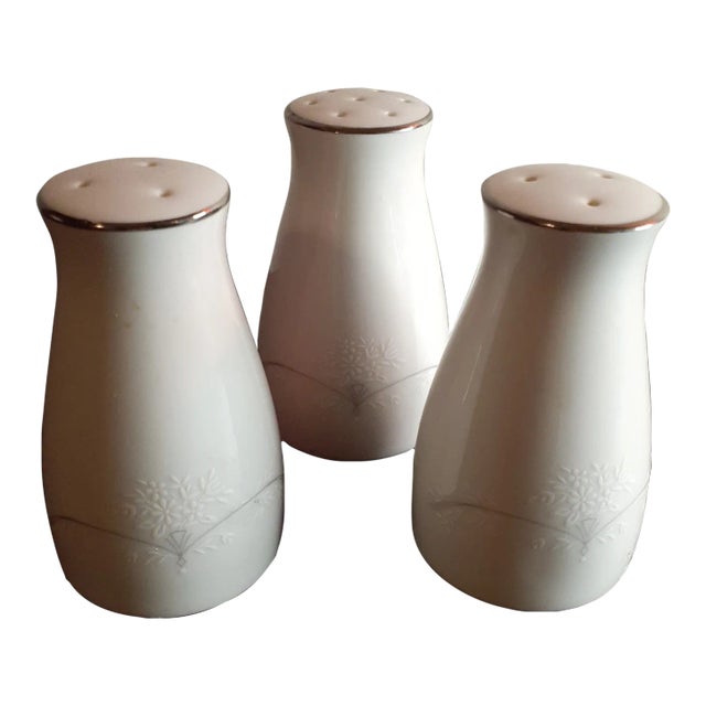 Vintage Noritake Gilded Salt & Pepper Shakers- Set of 3 For Sale