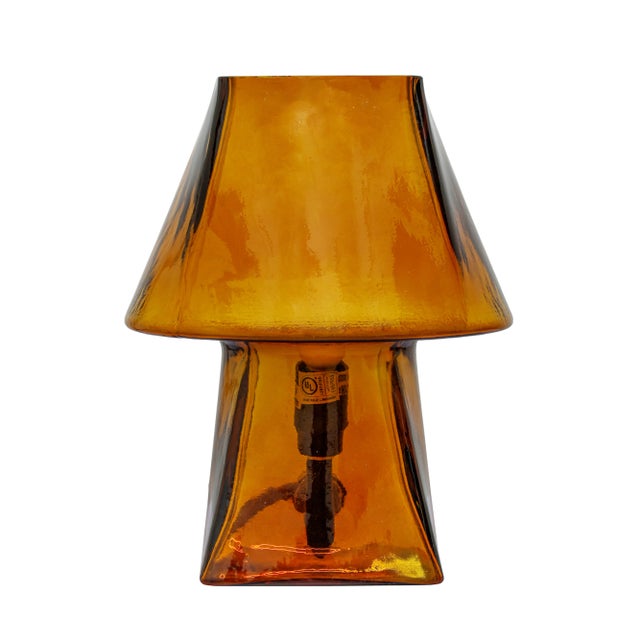 Luca Glass Mini Table Lamp, Amber For Sale In Los Angeles - Image 6 of 6