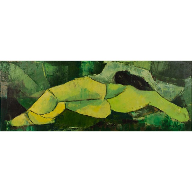Mid Century Abstract Nude Oil on Canvas Painting by Edith Ferullo For Sale In Atlanta - Image 6 of 13