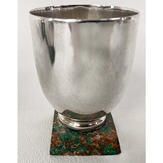 Mexican Mexican Sterling Silver Shot Glasses W Stone Bases- Set of 4 For Sale - Image 3 of 6