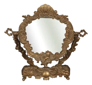 Victorian Style Tilting Brass Table Mirror, 1960