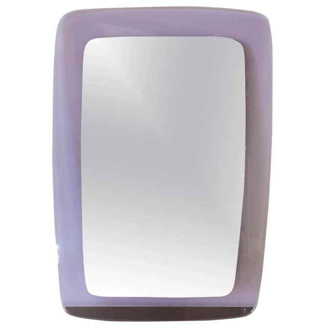 Mid-Century Modern Violet Acrylic Wall Mirror, Italy, 1970s For Sale - Image 9 of 9