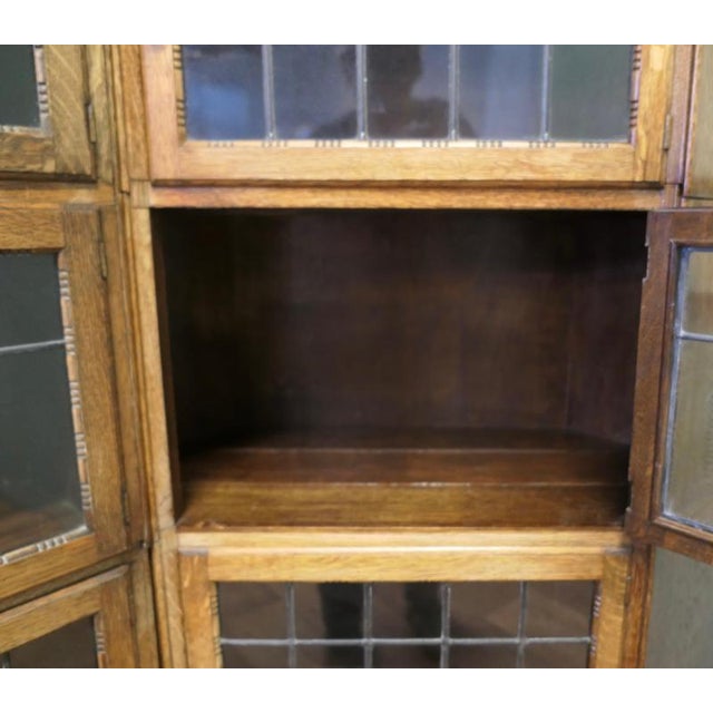 Wood Oak Barrister's Corner Bookcase, 1930 For Sale - Image 7 of 9