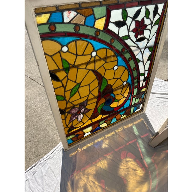 Victorian American Victorian Stained Glass Windows, Pair For Sale - Image 3 of 18