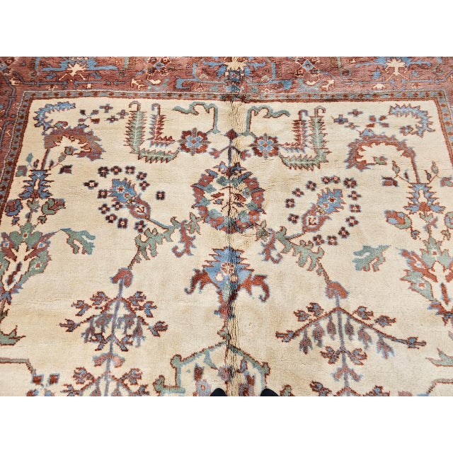 Vintage Turkish Oushak Rug, Handwoven Wool, Allover Geometric Design, 10' x 14' For Sale In Chicago - Image 6 of 13