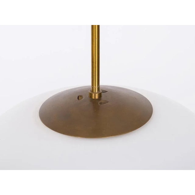 Glass & Brass Pendant attributed to Böhlmarks, Sweden, 1950s For Sale - Image 4 of 8