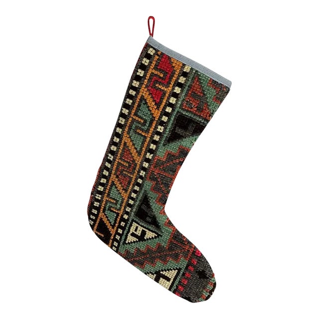 Turkish Kilim Rug Christmas Stocking For Sale