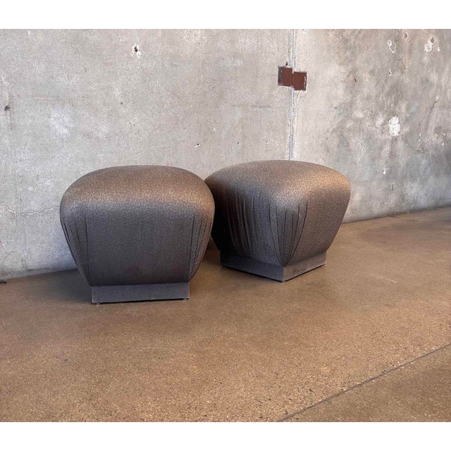 Contemporary Marge Carson Style Silk Poufs/ Pair For Sale - Image 3 of 5