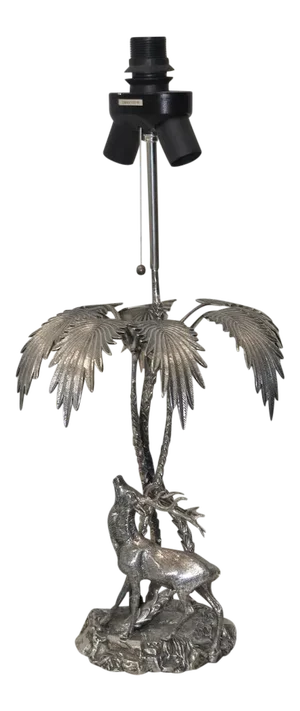 Silver Over Bronze Big Rack Buck Table Lamp