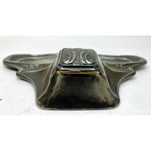 Silver Art Nouveau Inkwell & Pen Tray Desk Stand from WMF, 1917 For Sale - Image 8 of 17