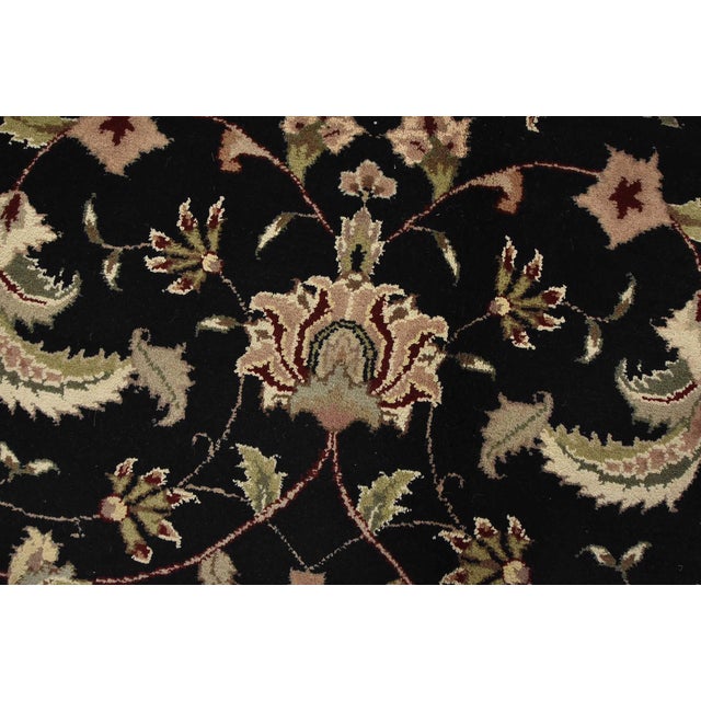 2020s Tabriz Rug 10’2” X 14′ Black Wool/Silk Traditional Hand-Knotted Carpet For Sale - Image 5 of 15