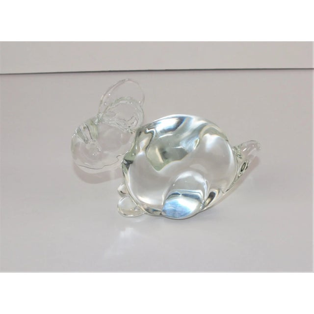 1960s Vintage Signed Licio Zanetti Murano Glass Rabbit Figurine For Sale - Image 5 of 8