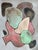 Warm and calm abstract acrílic painting on paper, kind of a geometric still life with earthy tones, perfect for any...