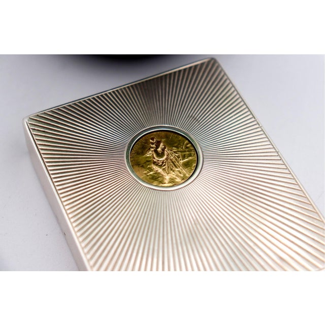 Silver Cigarette Box with Reliefs For Sale - Image 3 of 7