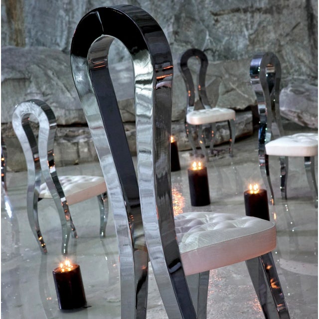 Contemporary Italian Eco-Pelle Silhouette Dining Chair from VGnewtrend For Sale - Image 3 of 4