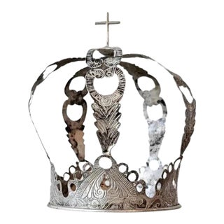Antique Spanish Colonial Altar Figure Crown For Sale