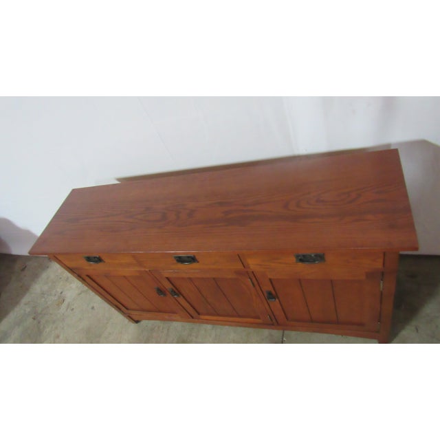 Wood 1980s Mission Pennsylvania House Oak Cabinet Sideboard For Sale - Image 7 of 7