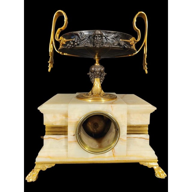 Baroque Art Nouveau Onyx Barbedienne Clock, 19th Century For Sale - Image 3 of 14