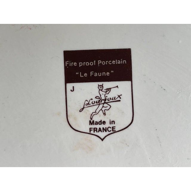 White Vintage Llourioux "Le Faune" Floral Pattern French Stoneware Rectangle Baking Pan For Sale - Image 8 of 8