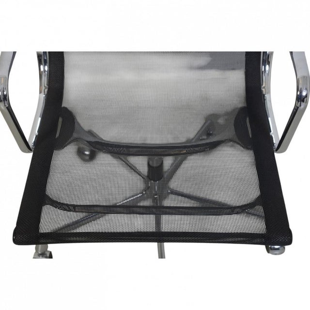 Vintage EA-117 Office Chair in Black Mesh by Charles Eames, 2000s For Sale - Image 4 of 16