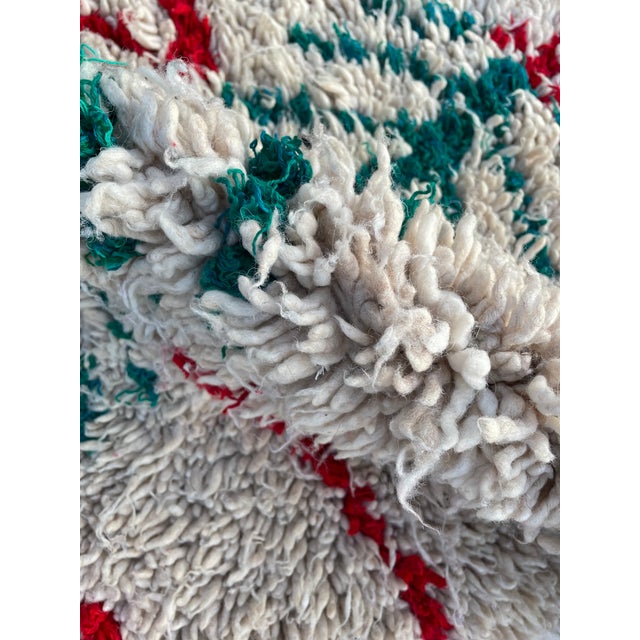 Antique White Moroccan Vintage Azilal Wool Rug For Sale - Image 8 of 9